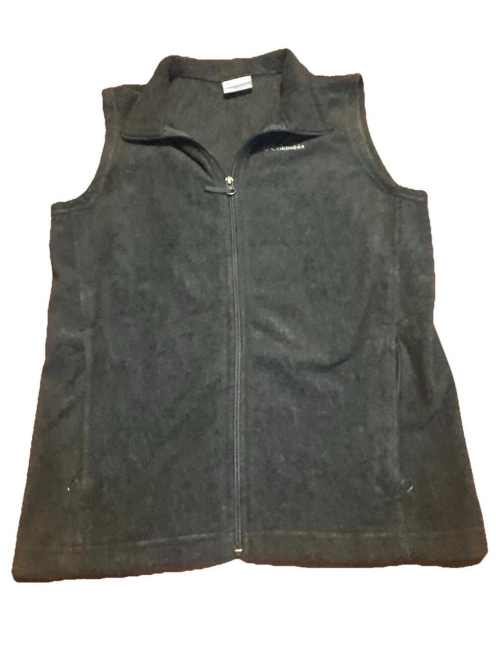 Columbia Vest Womens L Large Gray Full Zip Fleece Sleeveless Hiking Outdoor